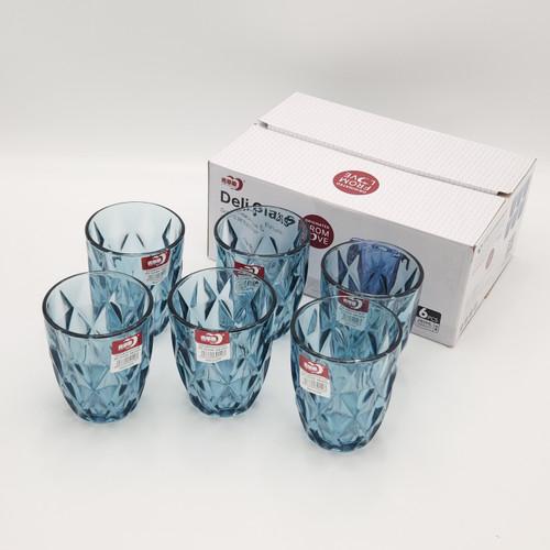لیوان مدل Grace Deval Blue Tumbler برند deli glass چین _ شناسه کالا : KB154BN